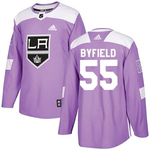 Los Angeles Kings Quinton Byfield Official Purple Adidas Authentic Youth Fights Cancer Practice NHL Hockey Jersey