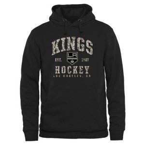 Los Angeles Kings Official Black Adult Camo Stack Pullover Hoodie