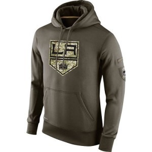 Los Angeles Kings Official Olive Nike Adult Salute To Service KO Performance Hoodie