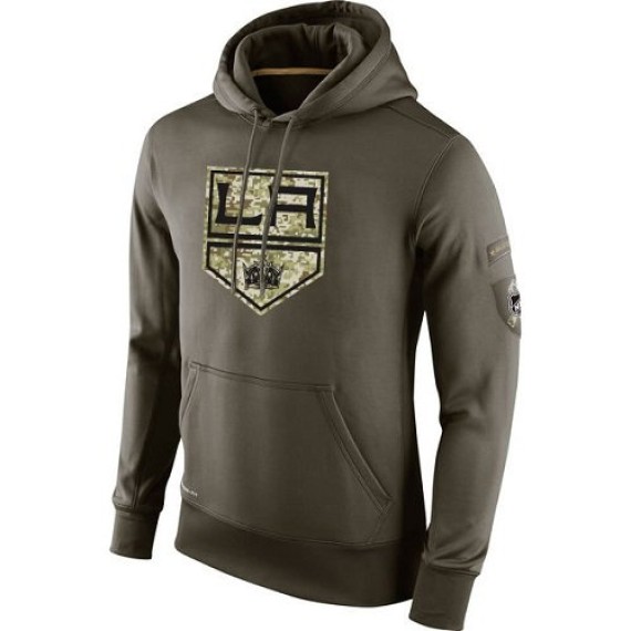 Los Angeles Kings Official Olive Nike Adult Salute To Service KO Performance Hoodie