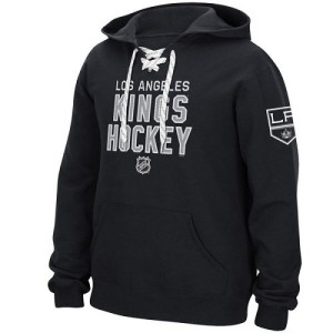 Los Angeles Kings Official Black Reebok Adult Stitch Em Up Lace Hoodie -