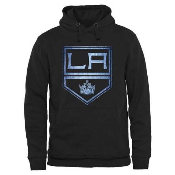 Los Angeles Kings Official Black Adult Rinkside Pond Hockey Pullover Hoodie -