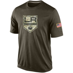 Los Angeles Kings Official Olive Nike Adult Salute To Service KO Performance Dri-FIT T-Shirt
