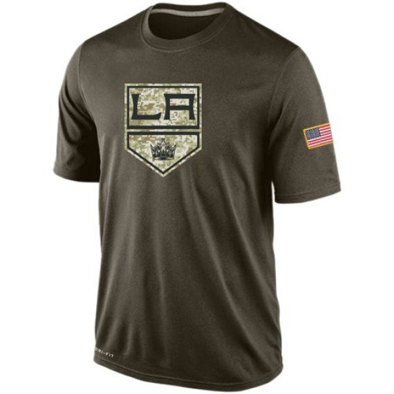 Los Angeles Kings Official Olive Nike Adult Salute To Service KO Performance Dri-FIT T-Shirt